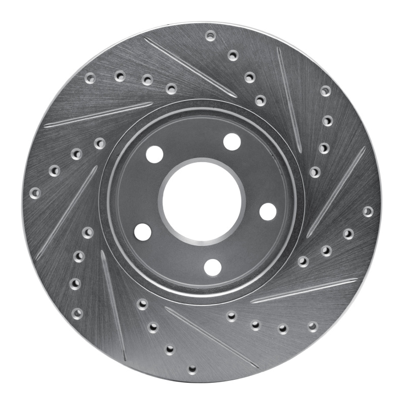 Ford Transit Connect Brake Rotor (1) - Front Left - R1 Concepts - Drilled & Slotted - Silver - `10-`13